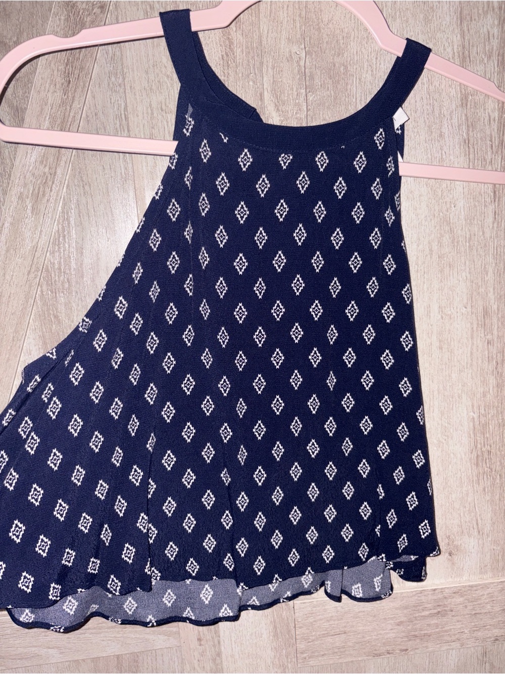 Forever 21 Navy Diamond Print Cropped Halter Top | Small